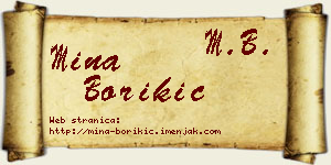Mina Borikić vizit kartica